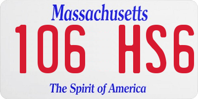 MA license plate 106HS6