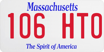 MA license plate 106HT0
