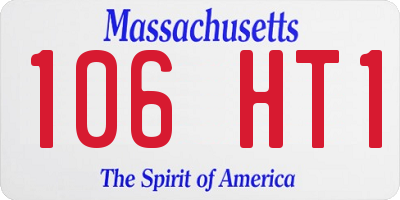 MA license plate 106HT1