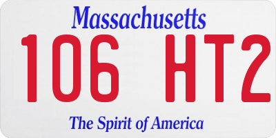 MA license plate 106HT2