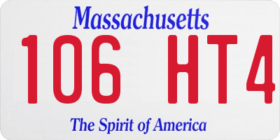 MA license plate 106HT4