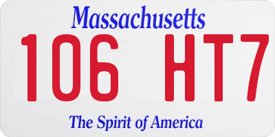 MA license plate 106HT7