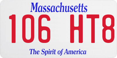 MA license plate 106HT8
