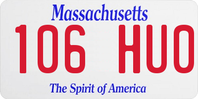 MA license plate 106HU0