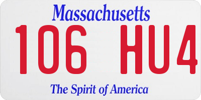 MA license plate 106HU4