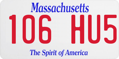 MA license plate 106HU5