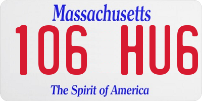 MA license plate 106HU6