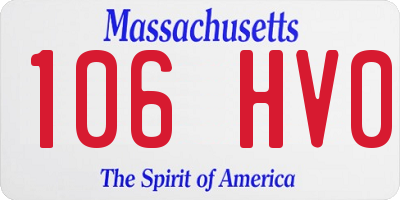 MA license plate 106HV0