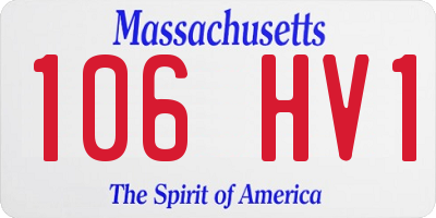 MA license plate 106HV1