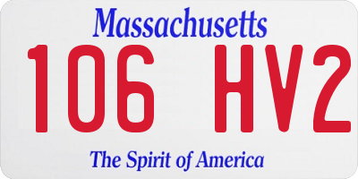 MA license plate 106HV2