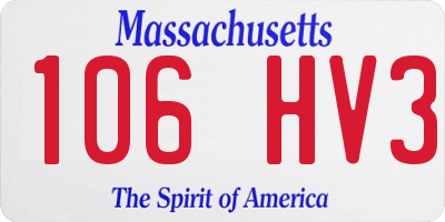 MA license plate 106HV3