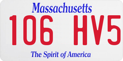 MA license plate 106HV5