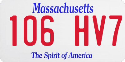 MA license plate 106HV7