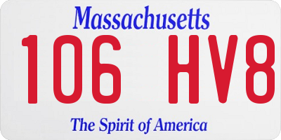 MA license plate 106HV8