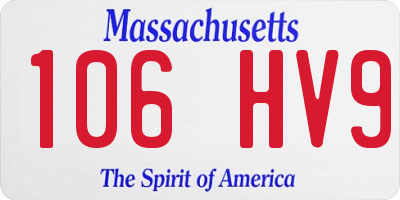 MA license plate 106HV9