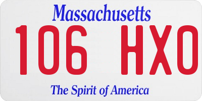MA license plate 106HX0