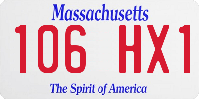 MA license plate 106HX1