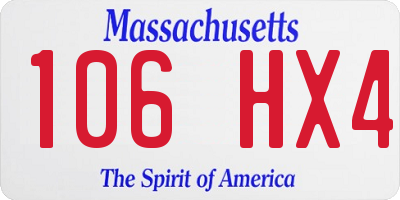 MA license plate 106HX4