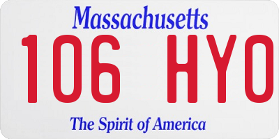 MA license plate 106HY0