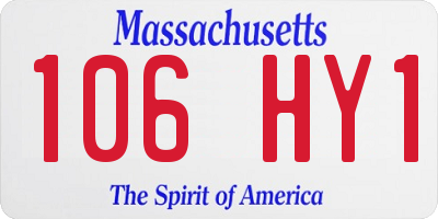 MA license plate 106HY1