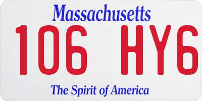MA license plate 106HY6