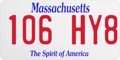 MA license plate 106HY8