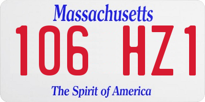 MA license plate 106HZ1