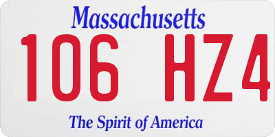 MA license plate 106HZ4