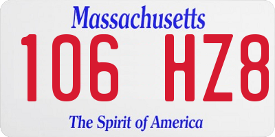 MA license plate 106HZ8