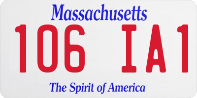 MA license plate 106IA1