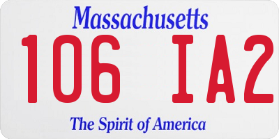 MA license plate 106IA2