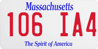 MA license plate 106IA4