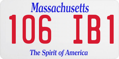 MA license plate 106IB1