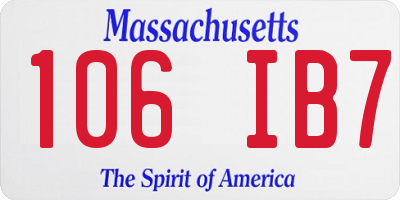 MA license plate 106IB7