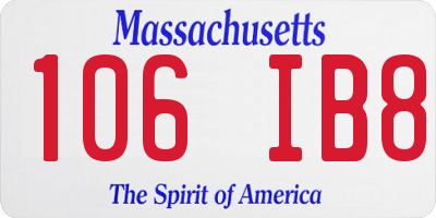 MA license plate 106IB8