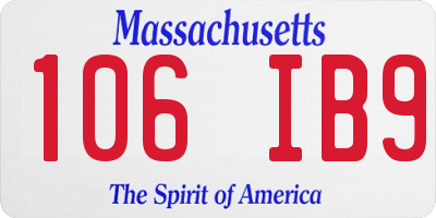 MA license plate 106IB9
