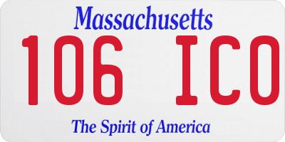 MA license plate 106IC0