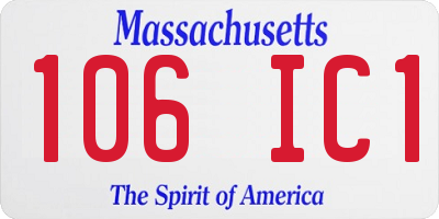 MA license plate 106IC1