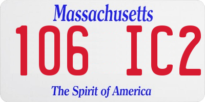 MA license plate 106IC2