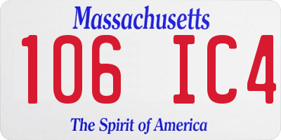 MA license plate 106IC4