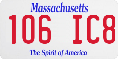 MA license plate 106IC8