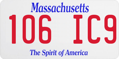MA license plate 106IC9