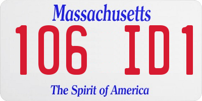 MA license plate 106ID1