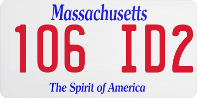MA license plate 106ID2