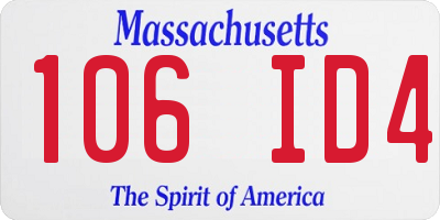 MA license plate 106ID4