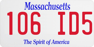 MA license plate 106ID5