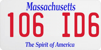 MA license plate 106ID6
