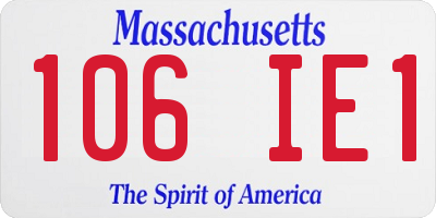 MA license plate 106IE1