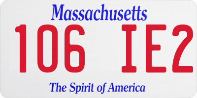 MA license plate 106IE2