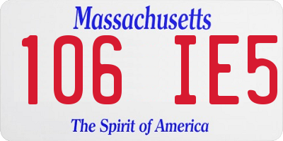 MA license plate 106IE5